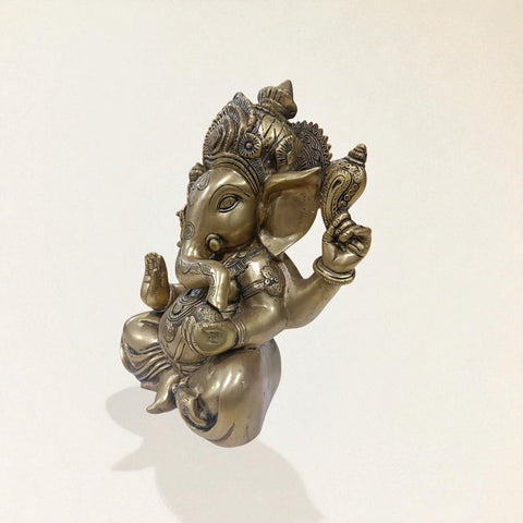 Brass Ganesha Blessing Statue for Mandir
