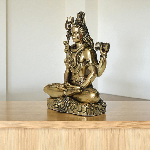 Brass Mahadev Murti With Trishul And Damru