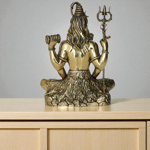Brass Mahadev Murti With Trishul And Damru