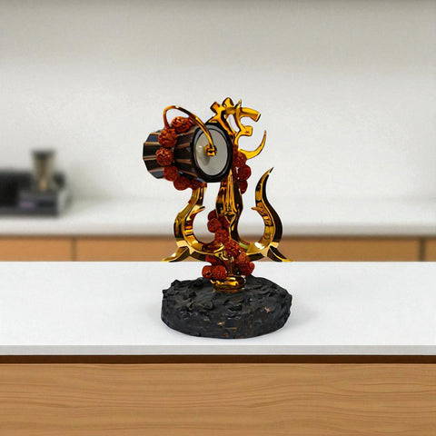 Om Trishul Damru Showpiece with Rudraksha