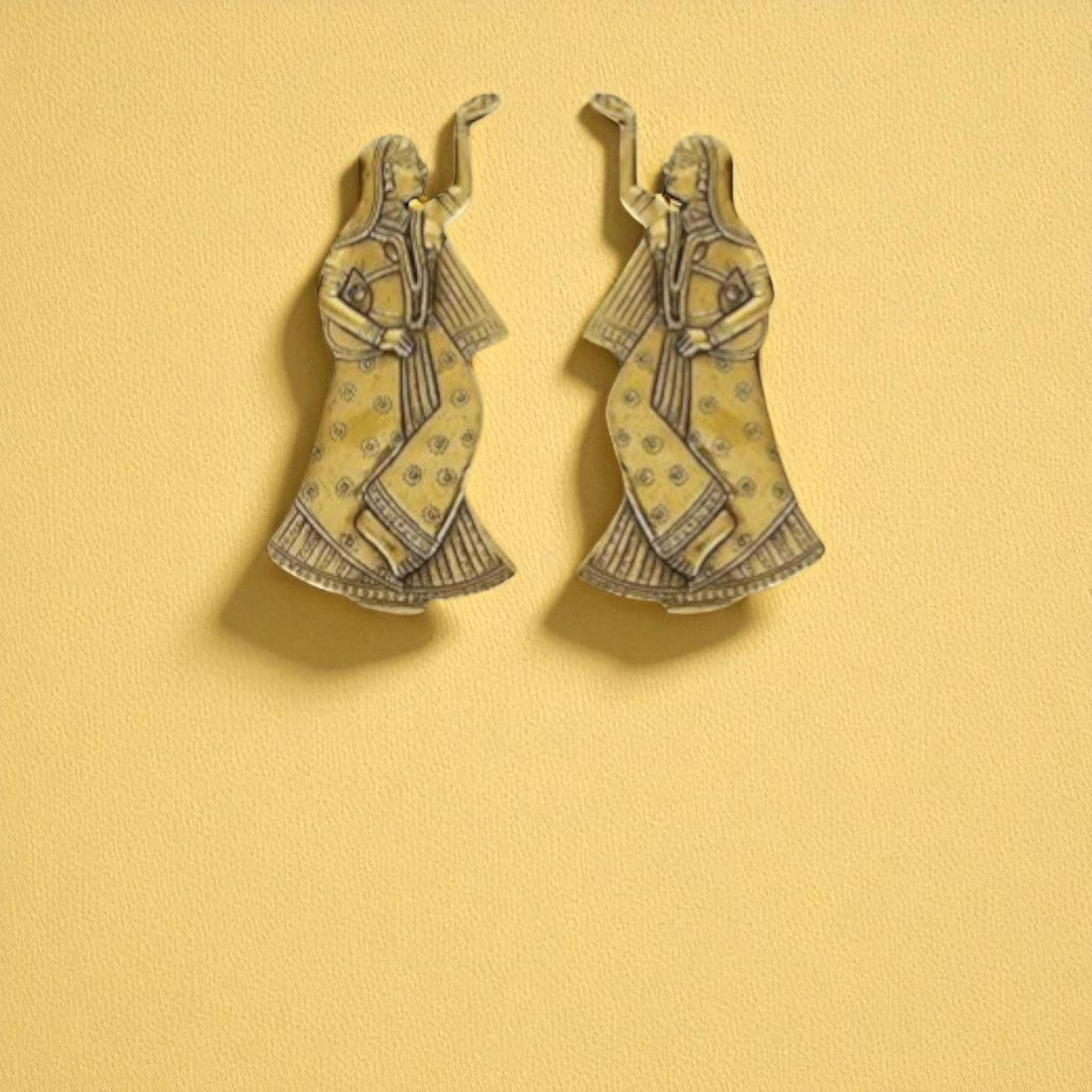 Brass Kalash & Rajasthani Ladies Wall Decor