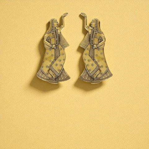 Brass Kalash & Rajasthani Ladies Wall Decor