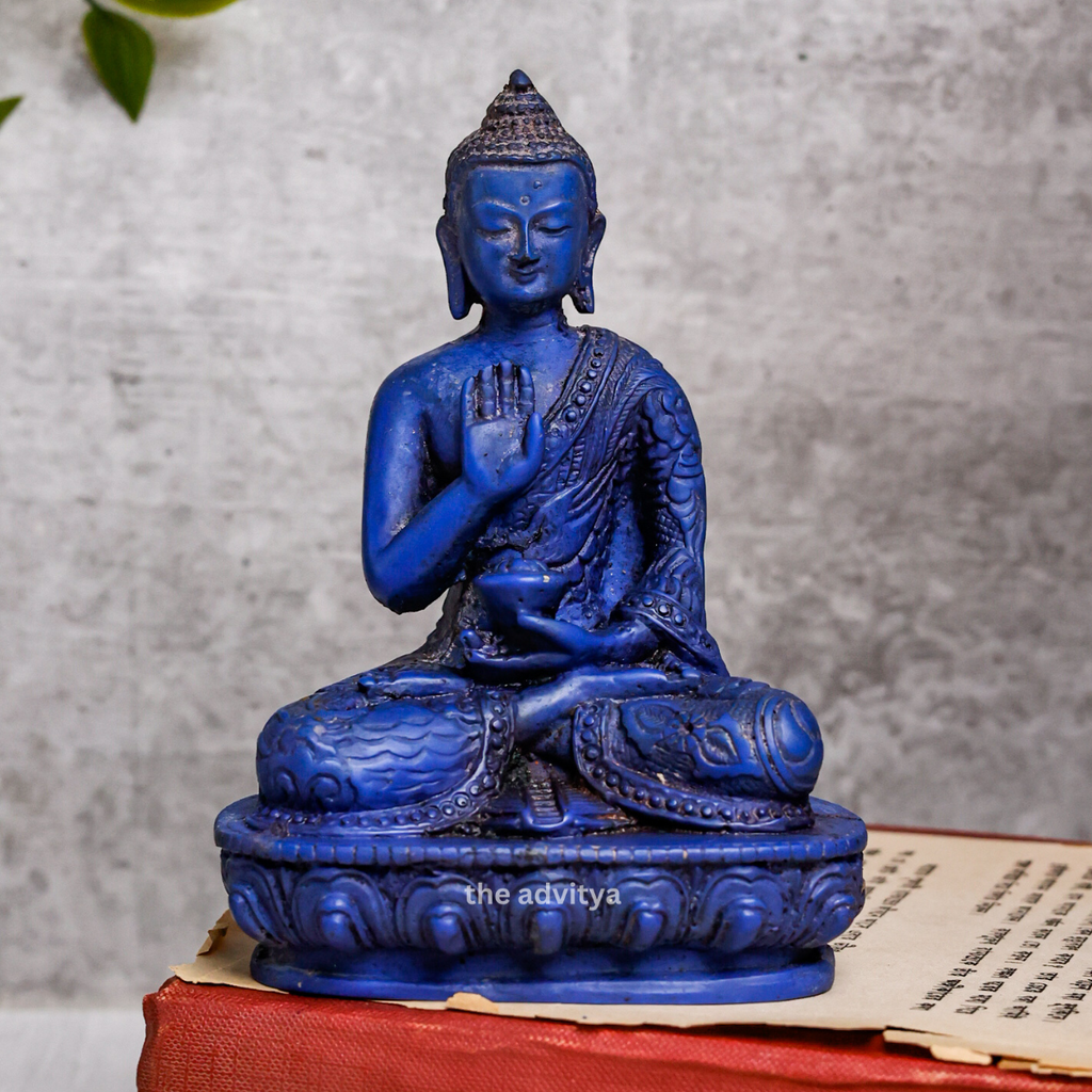Tathagatah,Siddhartha Gautama,Supreme Buddha,Gautam Buddha,Resin Blue Buddha