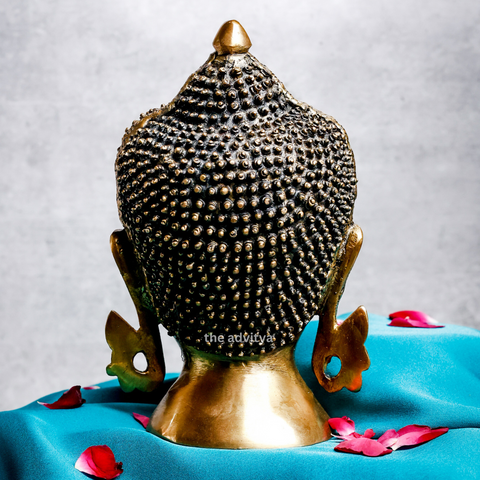 Tathagatah,Siddhartha Gautama,Supreme Buddha,Gautam Buddha,Brass Buddha Head (Big)