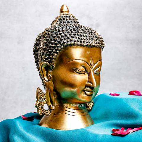 Tathagatah,Siddhartha Gautama,Supreme Buddha,Gautam Buddha,Brass Buddha Head (Big)