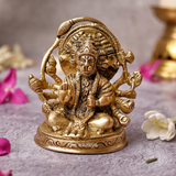 Front view of Panchmukhi Hanuman murti showing five faces