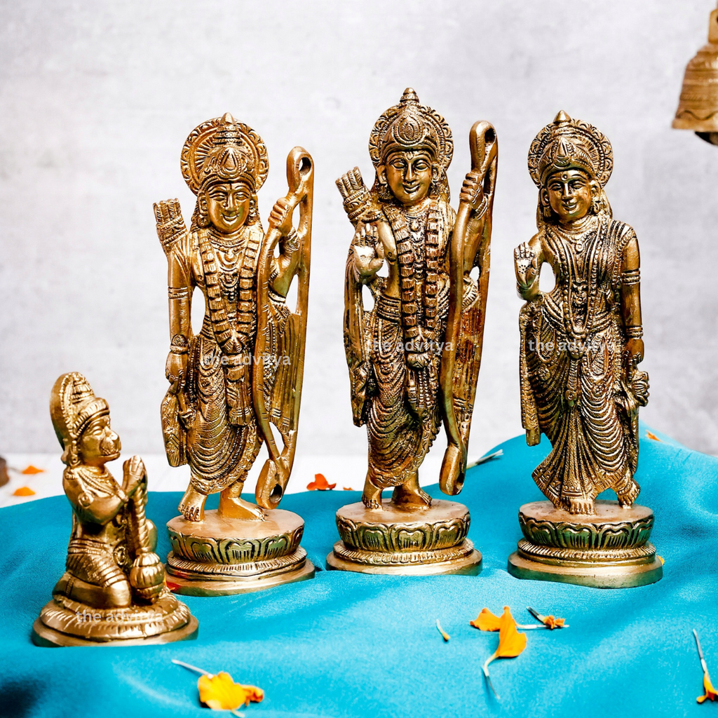 Sita Ram,rancahndra,Rama Lakshman Sita,Ram Bharatt Hanumaan,Rama Darbar Brass Statue