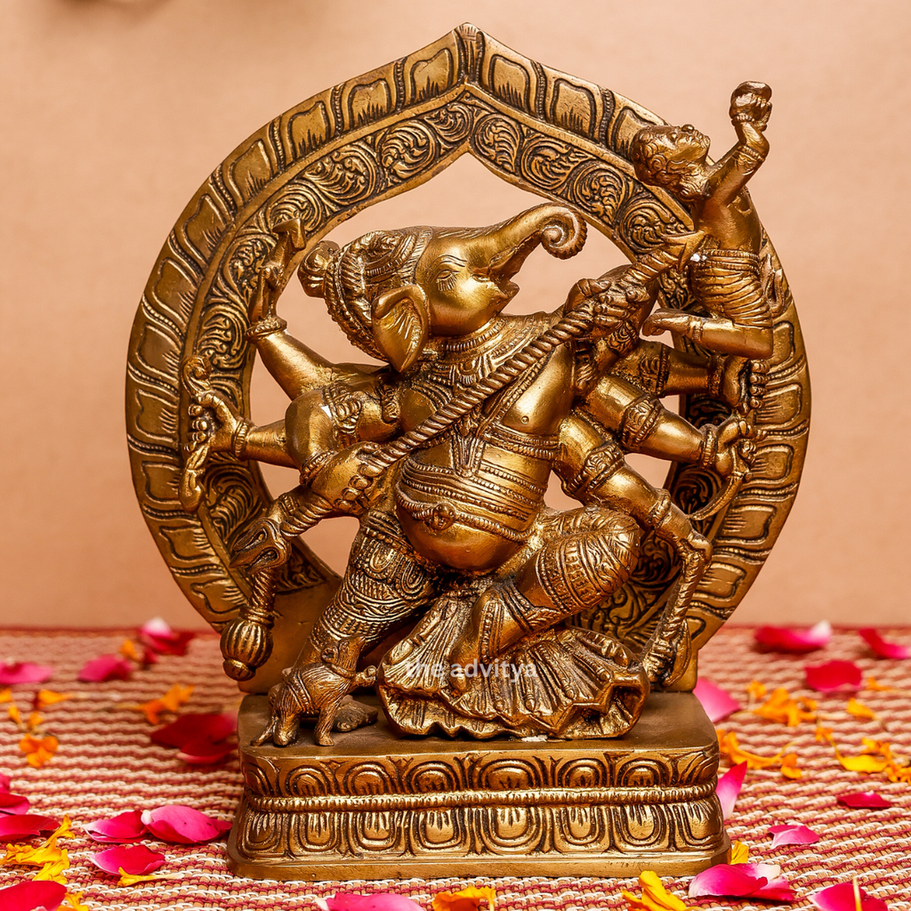 Ganesha,Ganepati,Ganasha,Ganapati,Gajanand,Gajananaa,Gajanana,Ekadanta,Brass Vighnesha Statue 