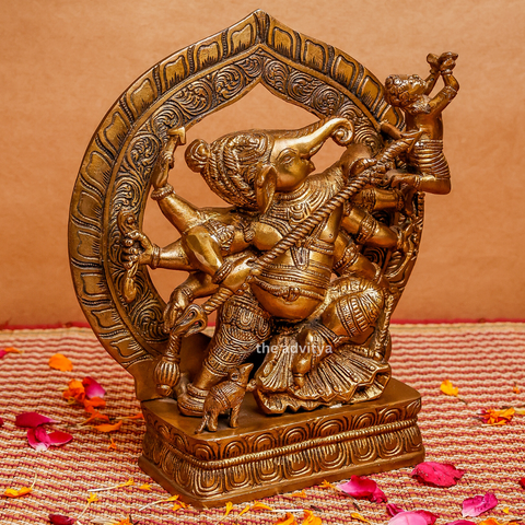 Ganesha,Ganepati,Ganasha,Ganapati,Gajanand,Gajananaa,Gajanana,Ekadanta,Brass Vighnesha Statue