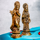 Radheshyaam,Madhavrada,Radha-Krishna,Yamunakrrishna,Handcrafted Brass Radha Krishna Standing Pair