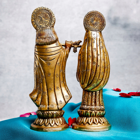 Radheshyaam,Madhavrada,Radha-Krishna,Yamunakrrishna,Handcrafted Brass Radha Krishna Standing Pair