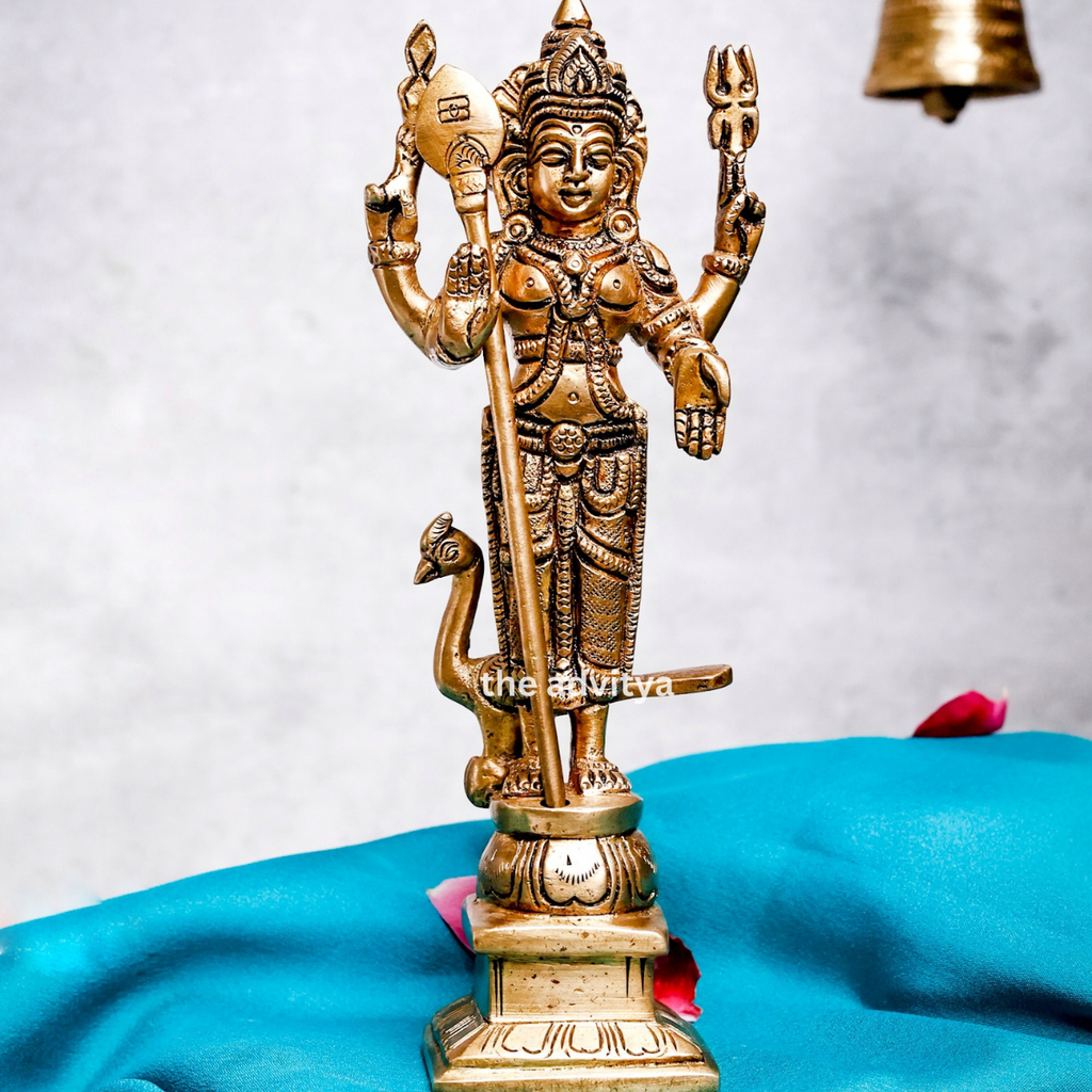 Swaminathan,Murgan,Subramanya,kartikeya, Arumuga,Lord Kartikeya With Peacock,Kartikey statue with 4 hands