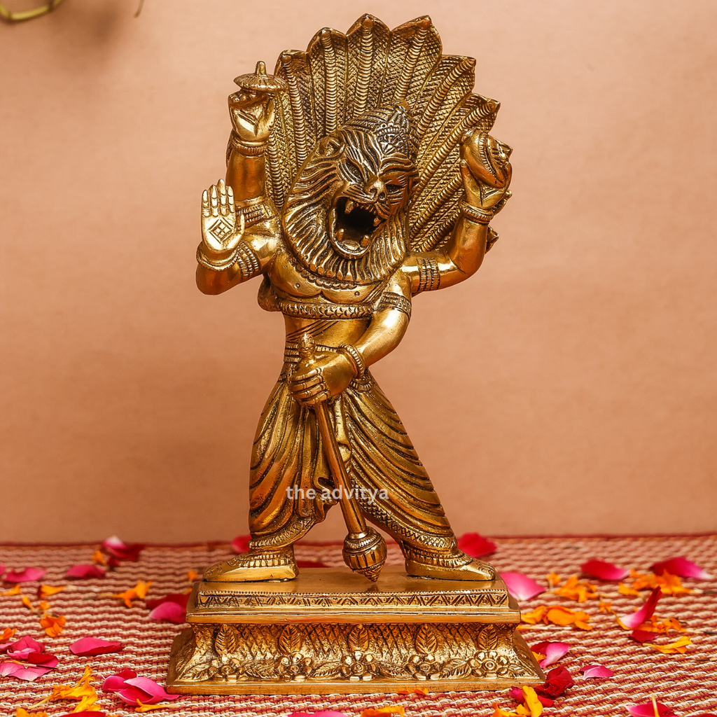 Brass Narsimha Standing Statue