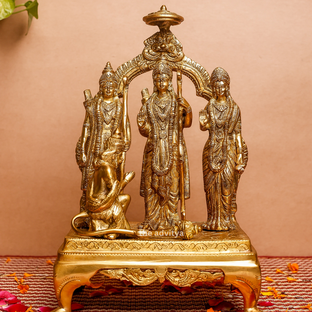Sita Ram,rancahndra,Rama Lakshman Sita,Ram Bharatt Hanumaan,Brass Ram Darbar With Ring
