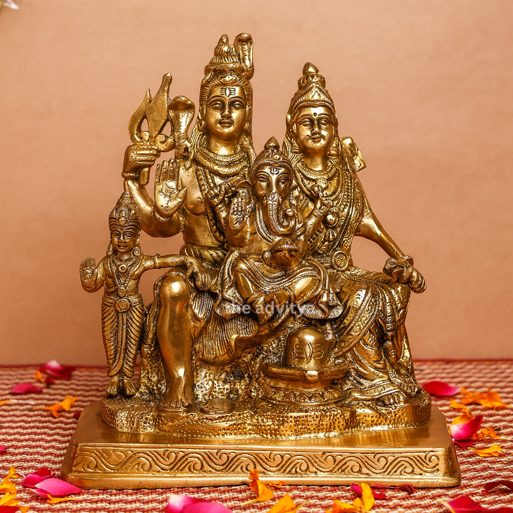 Mahadeva,Maheshvara,Neelakantha,Mrityunjaya,Kailashapati,shiv,Bholenath,Handcrafted Shiva Parivar (Big)