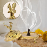 IncenseDisplay,Lobanstand,FragransHoulder,Agarbaatistand,AgarbatiBase,Tortoise Incense Box With Peacock