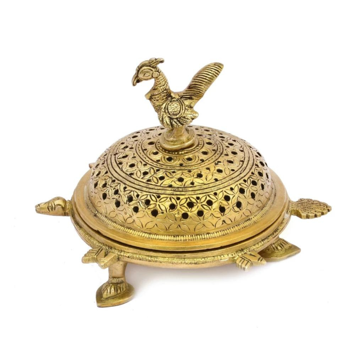 IncenseDisplay,Lobanstand,FragransHoulder,Agarbaatistand,AgarbatiBase,Tortoise Incense Box With Peacock