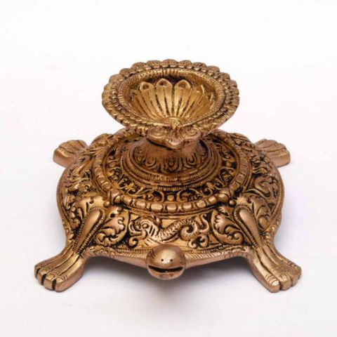 OilLamp,Light,Lamp,diya,Deeplaxmi,Deeplaxmi,Brass Tortoise Diya With Single Baati